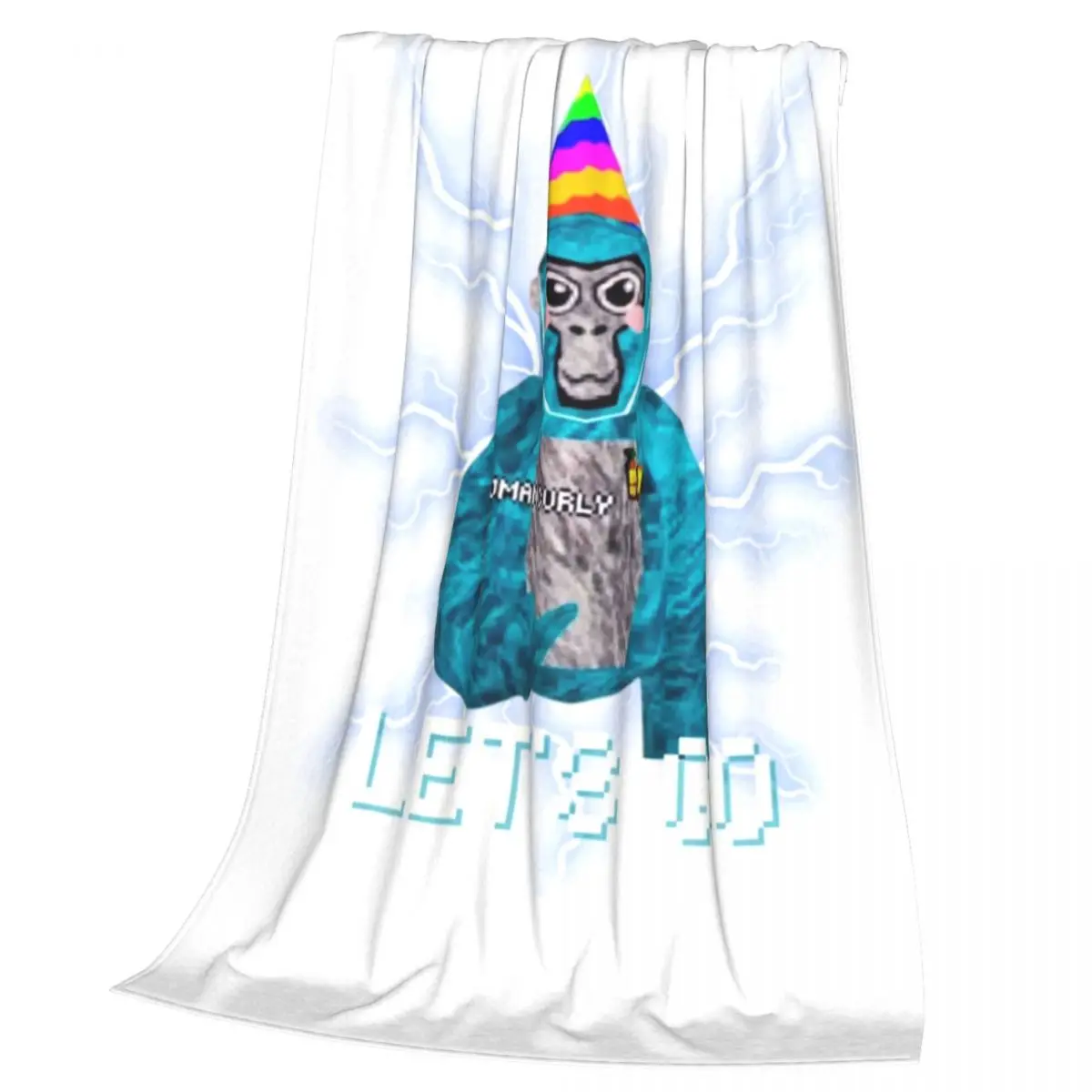 Пушистое детское одеяло с гориллой биркой Jmancurly Monke Merch классический диван