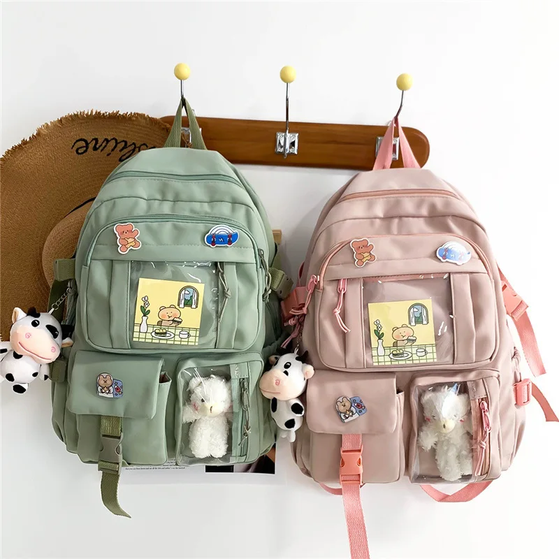

Backpack Women's New Korean Version Student Bag High School Student Schoolbag Oxford Cloth Backpack Foreign Trade Schoolbag