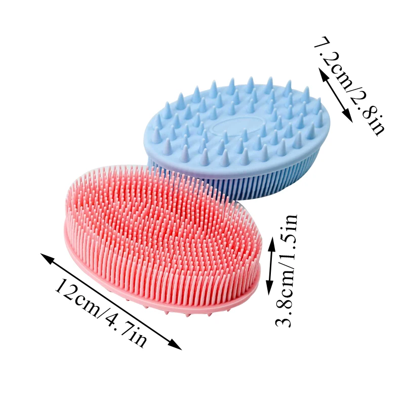 2 in 1 Silicone Body Scrubber Soft Silicone Scalp Massager Shampoo Brush Double-Sided Body Brush Foam Great Deep Cleansing Tool images - 6