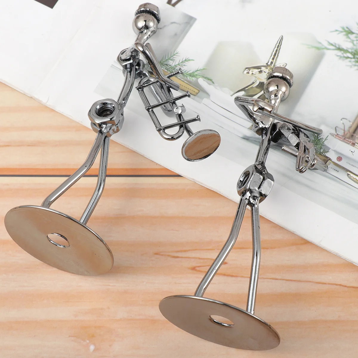 

Musician Modelband Statue Metal Figurinecraft Musical Figurines Ornaments Shaped Decoration Man Sculpture Tabletop Guitar