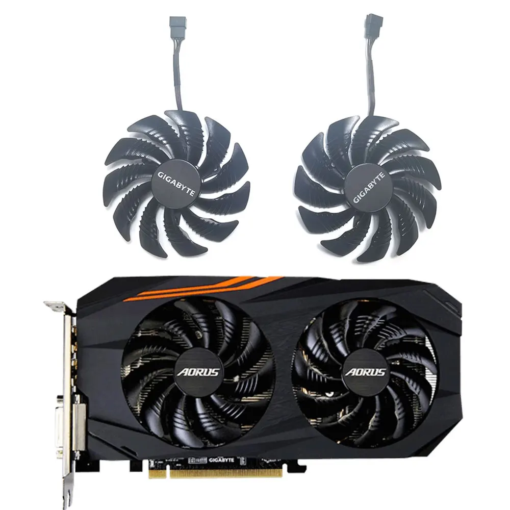 Кулер для видеокарты Gigabyte AORUS Radeon RX 570 580 4G охлаждающий вентилятор 4 контакта 87 мм