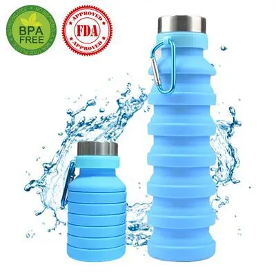

550ml Creative Telescopic Travel Portable Water Cup Outdoor Sports Silicone Foldable Water Bottle