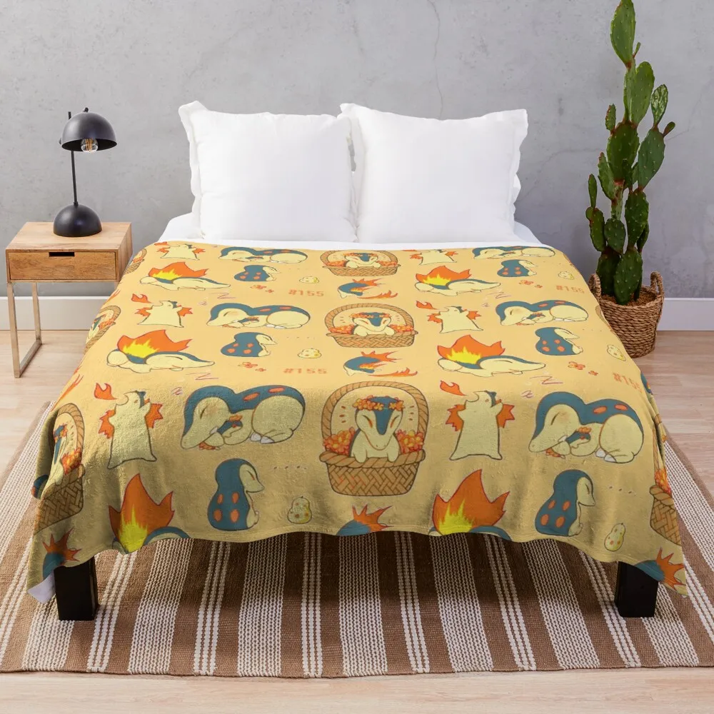 

Cyndaquils!! Throw Blanket flannels flannel blanket tweed blanket