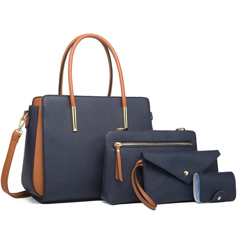 

Модная женская сумка из четырех частей, подходящая к цвету, новая Женская сумочка, вместительная сумка-мессенджер на плечо, Женская композитная сумка