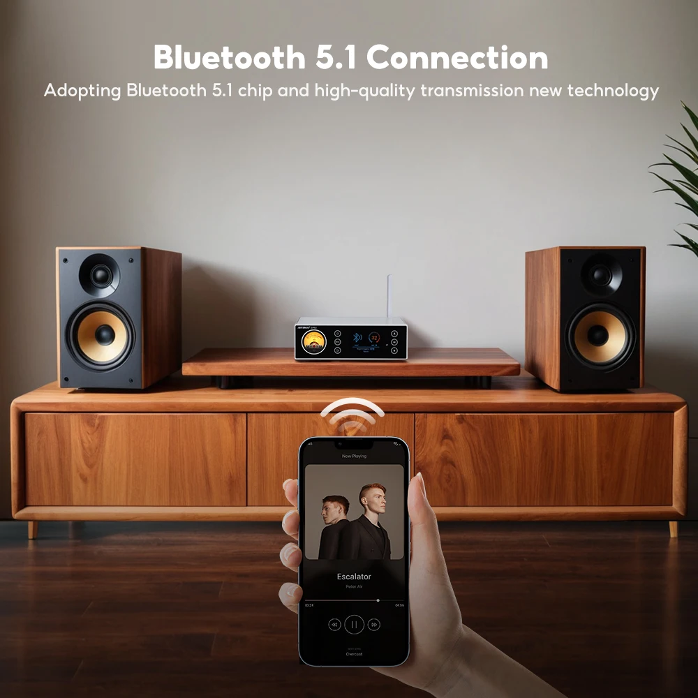 AIYIMA DP02 AKM4493 цифровой плеер декодер усилитель Bluetooth 5.1 предусилитель DSD512 OLED VU метр