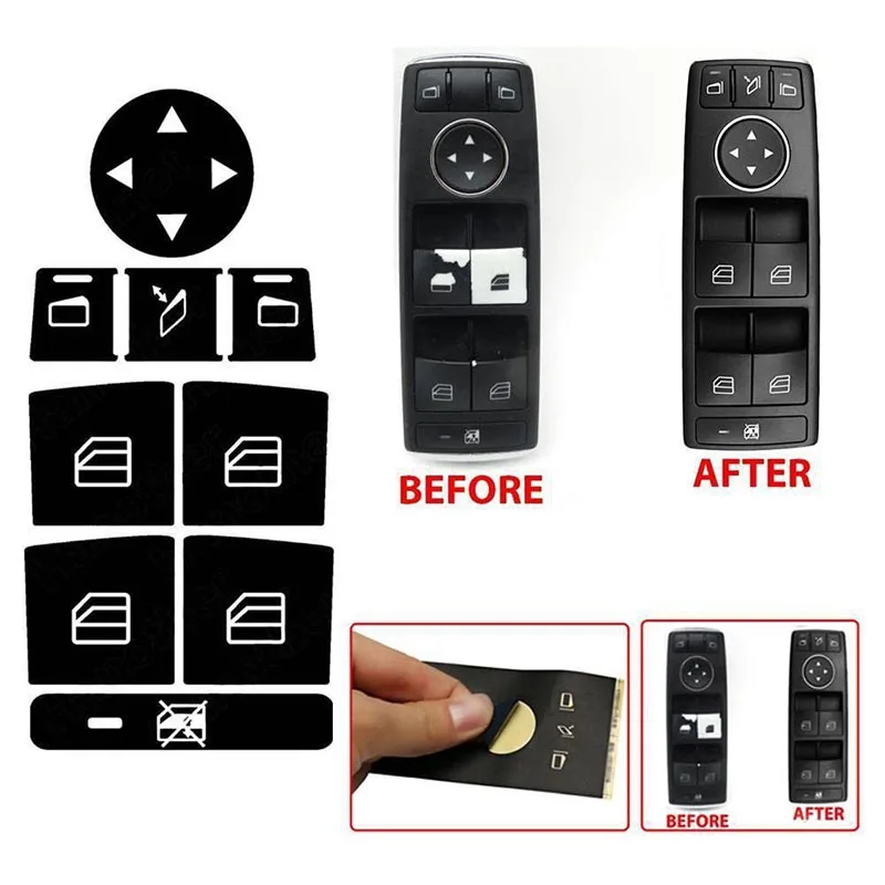 

For Mercedes Benz W204 C250 C300 C350 Decoration Decorative Decals Window Button Sticker 16x5cm