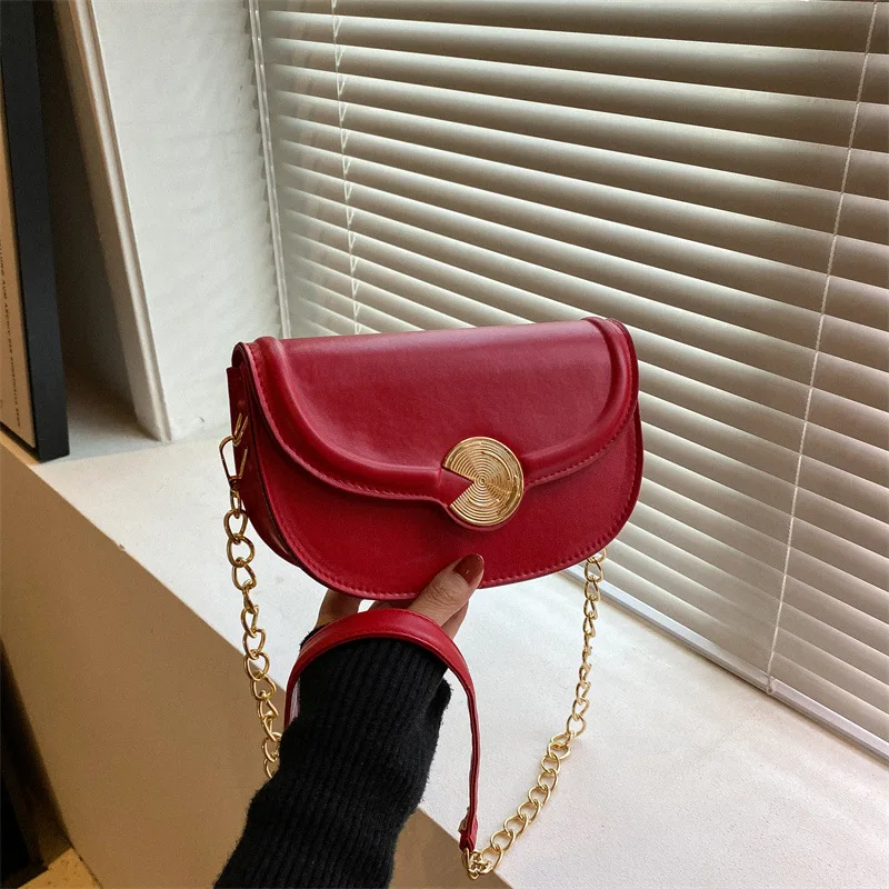 

Small Bag Women's Bag 2022 Autumn New Fashion Simple One Shoulder Crossbody Bag Retro Commuter Saddle Bag Trendy Bag