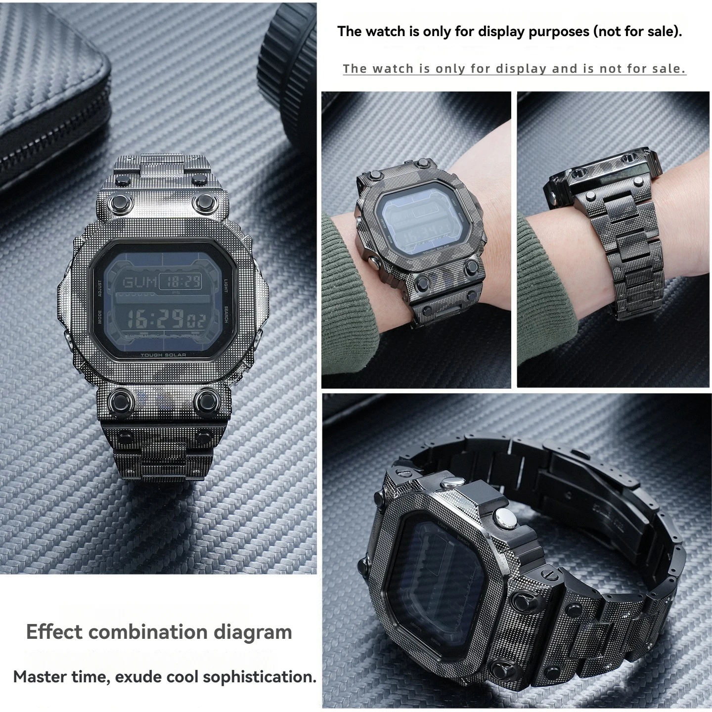 Фото Камуфляжный комплект из нержавеющей стали для Casio G-Shock GX-56BB GWX-56, металлический ремешок с безелем, прочный корпус, аксессуары для часов с инструментами №3