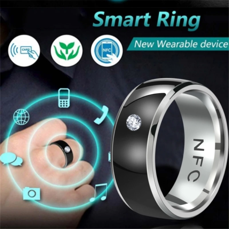 

OTOKY 2022 New Men Couple Ring Technology NFC Smart Digital Finger Rings For Android Phones Functional Stainless Steel Rings