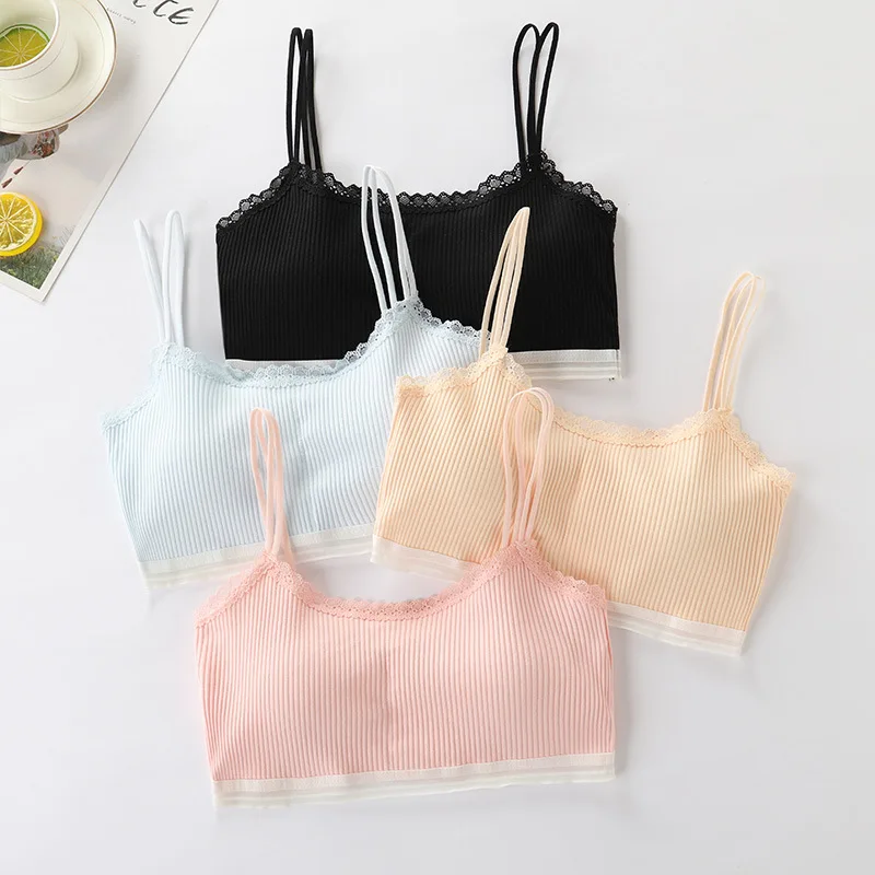 

Beautiful back camisole high school student girls wear underwear bra to prevent exposure