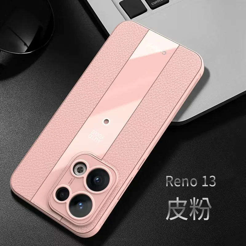 Фото Чехол для Oppo Reno 13 Pro, роскошный кожаный чехол Lichi + мягкий ТПУ, ультратонкий защитный объектив, тонкий матовый чехол для Oppo Reno 13 Pro №1