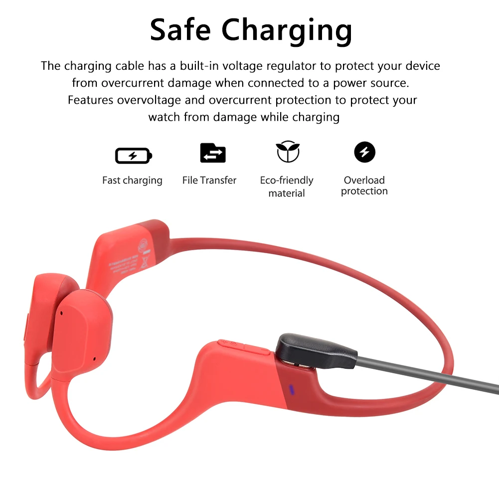 

60/100cm 5V 1A Magnetic Charging Cable Bone Conduction Headphones Charger Accessories for AfterShokz OpenRun Pro AS810 / Aeropex