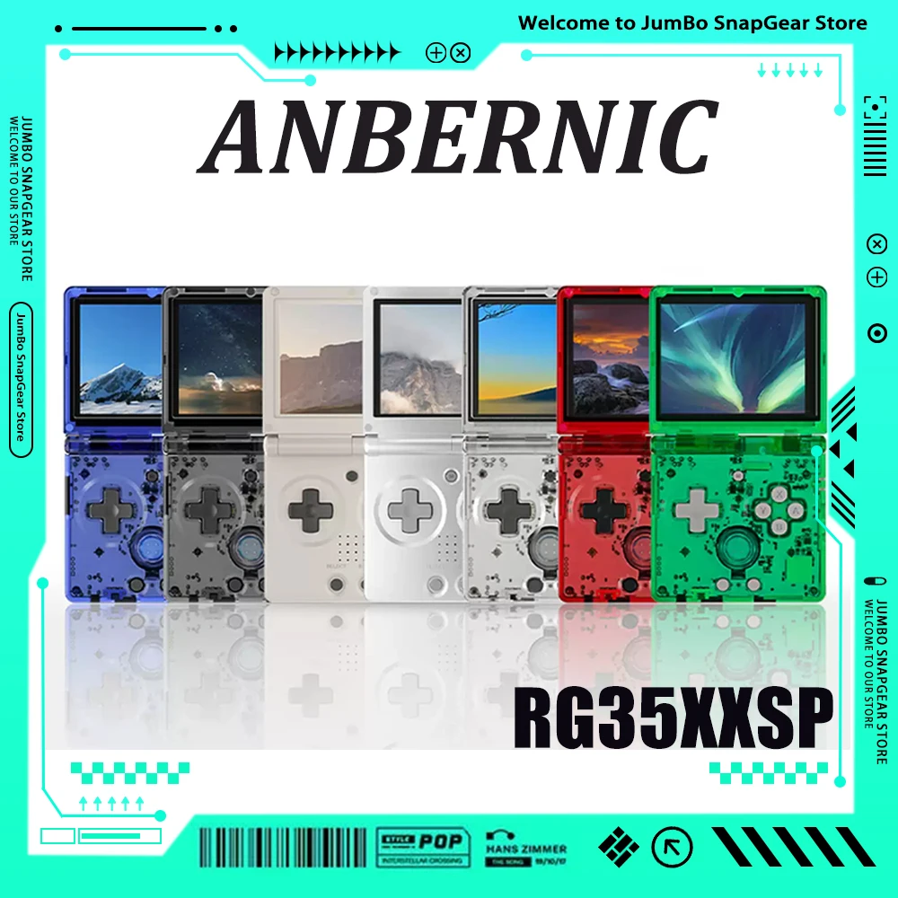 Фото Портативная консоль Anbernic RG35XXSP Flip с 64-битной системой Linux, HDMI-совместимым выходом на телевизор, онлайн-игрой и предустановленными 5500 играми на 64 ГБ. №1