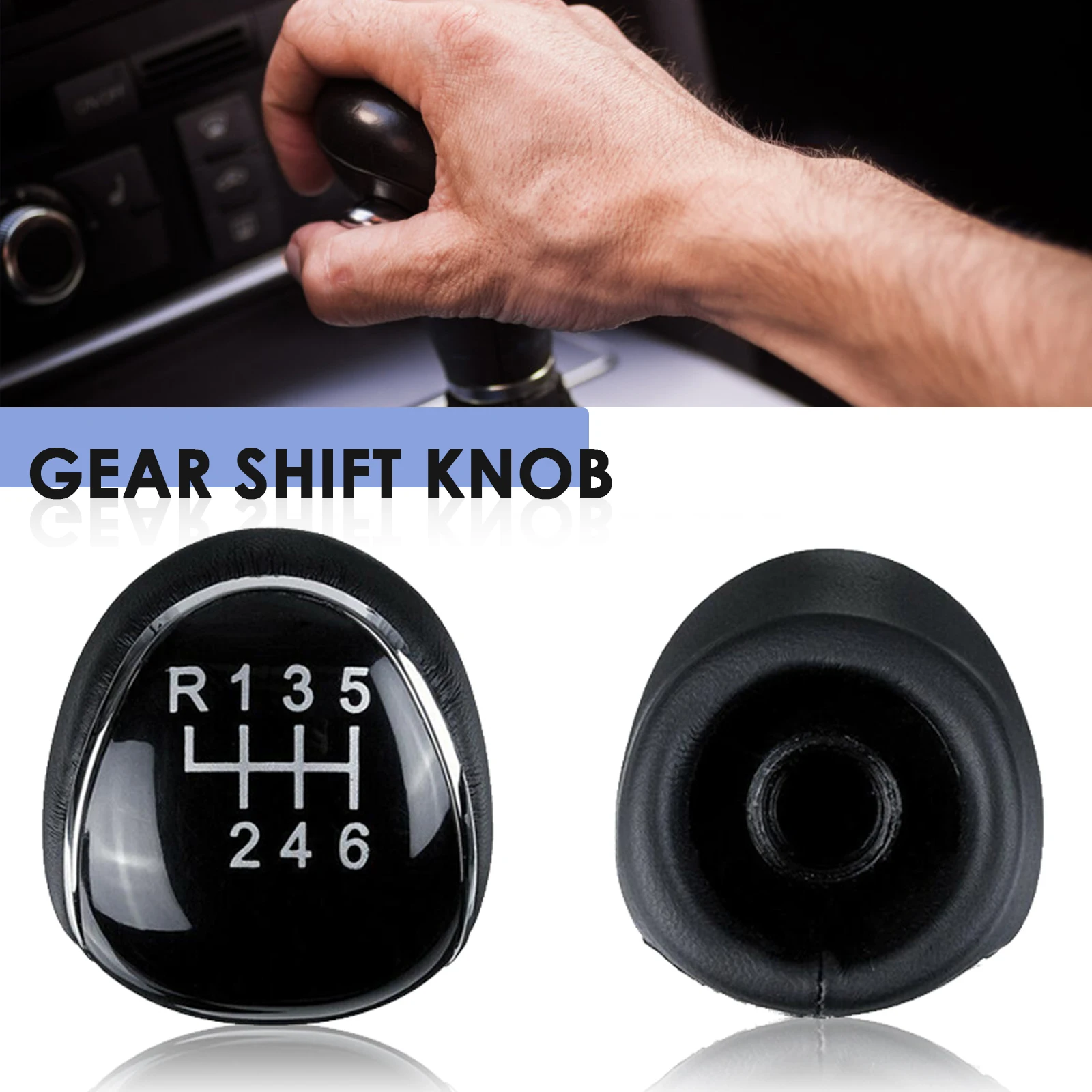 

Car Leather Shift Knob 6 Speed ​​For Ford S-Max C-Max Kuga Galaxy Mondeo 4 Mk4 Transit Tourneo Auto Accessories
