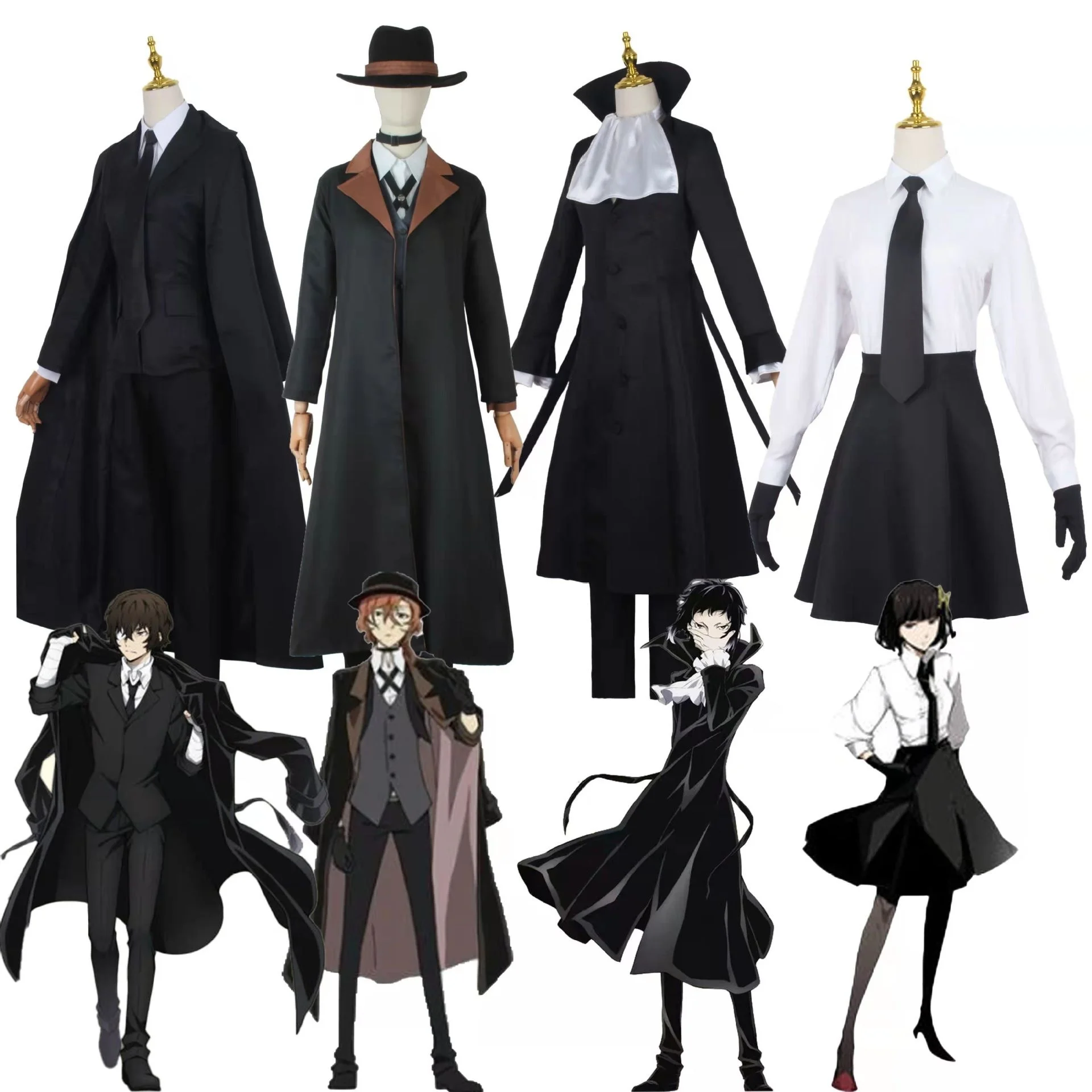 

Anime Bungou Stray Dogs Men Women Nakahara Chuuya Dazai Cosplay Costume Chuya Nakahara Cosplay Suit School Uniform Set