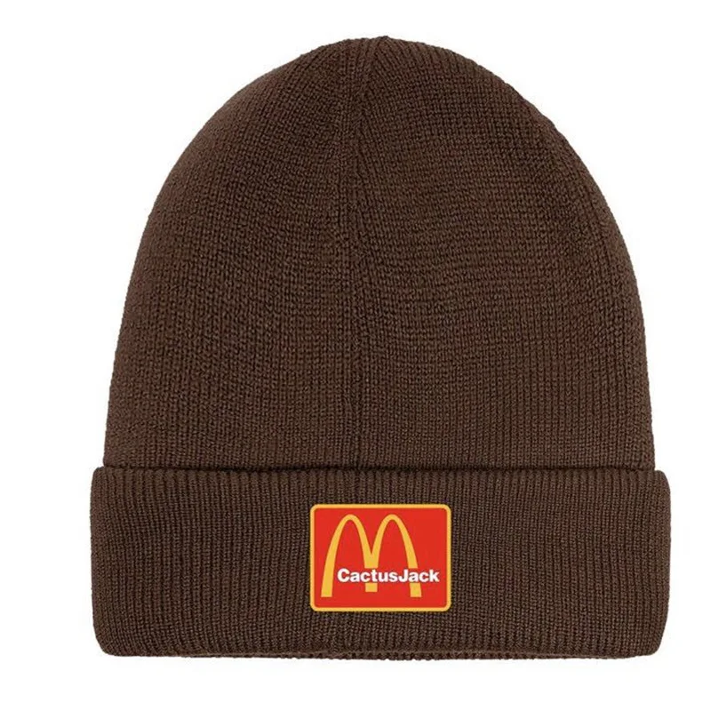 

New Travis Scotts McDonald's winter woolen hat CACTUS JACK warm knit hat