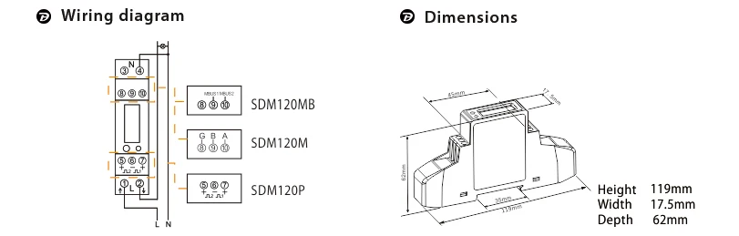 Eastron SDM120M однофазный измеритель электроэнергии на DIN-рейку