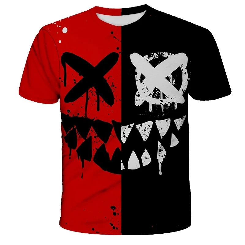 

Smile Face 3D Printing T Shirt Man Summer O-Neck Short Sleeve Oversized Top Casual Tee Loose Streetwear Unisex Vintage Cloth