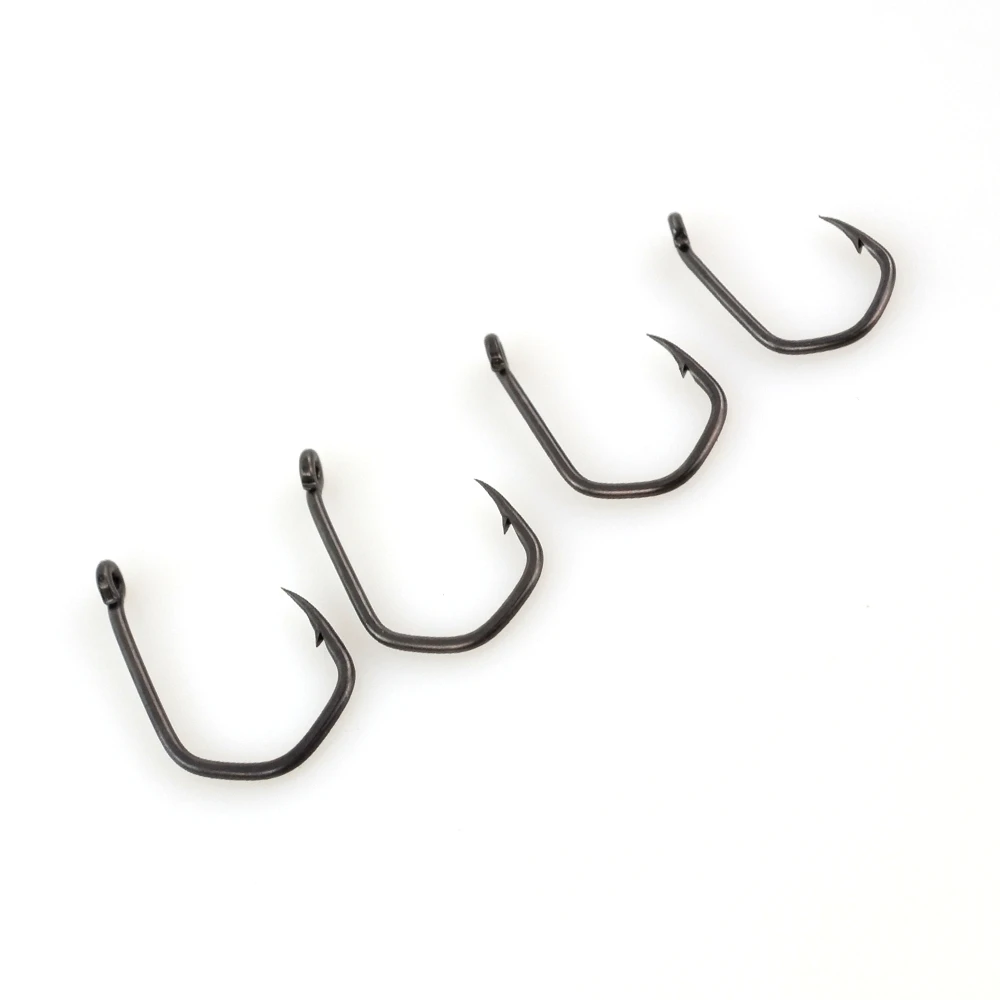 50pcs Carp Fishing Hooks Barbed Pinpoint Claw Hooks PTFE Coating High Carbon Stainless Steel Eyed Fish Hooks 8019
