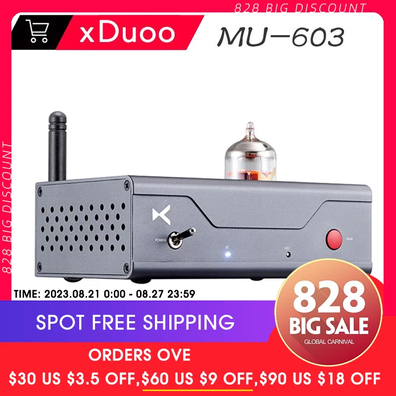 

XDUOO MU-603 ES9018K2M DAC Bluetooth 5,1 ламповый предусилитель 12AU7 ламповый усилитель поддержка SBC/AAC/aptX HD