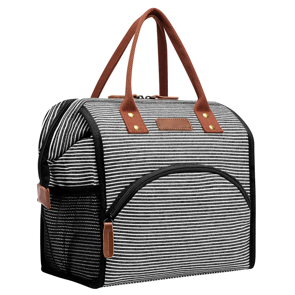 

Waterproof For Work Lunch Bag Travel Keep Fresh Portable Zipper Outdoor Picnic Handheld Insulated Box Camping Oxford Cloth