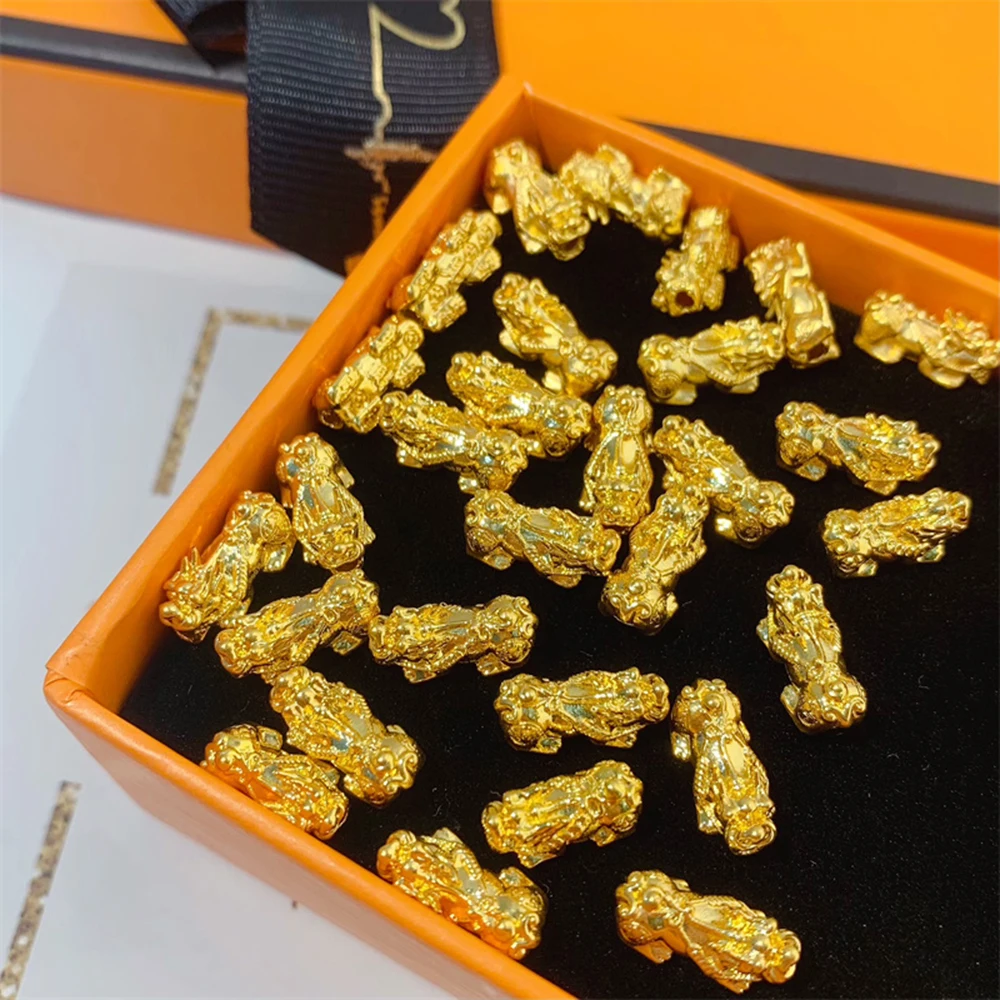 1 шт. подвеска из желтого золота 999 пробы 24 карата мини-размер 3D счастливая монета