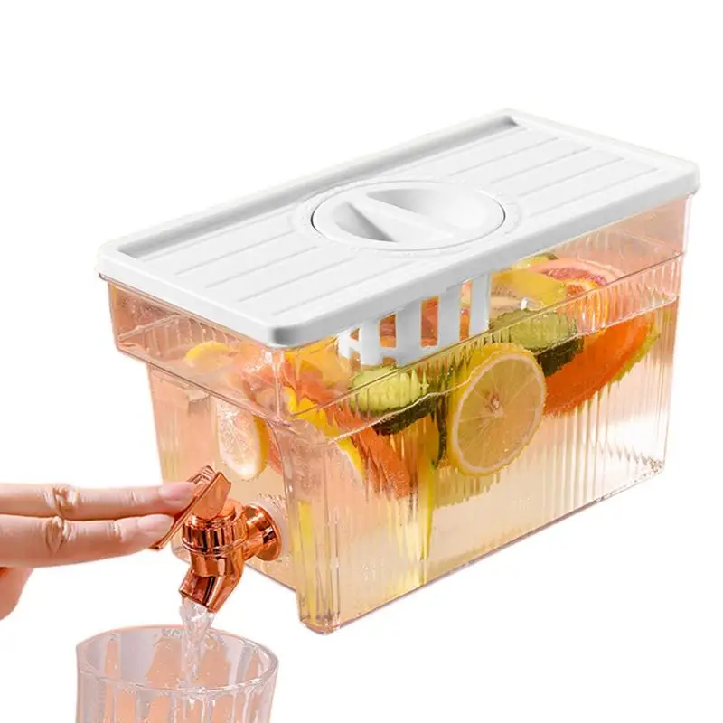 

Beverage Dispenser With Spigot Refrigerator Water Pitcher For Iced Drinks Easy Dispensing Water Container For Summer Party Cold