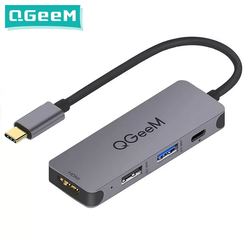 

USB-концентратор QGeeM для Macbook Pro, мульти-USB 3,1, Тип C, концентратор 3,0, 2,0, USB C, HDMI, адаптер PD, док-станция для Huawei Mate 20 Pro, OTG разветвитель