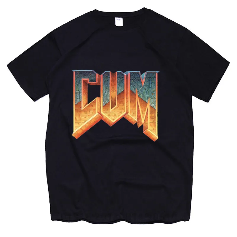 

Женская футболка с надписью Doom Cum, футболки с графическим рисунком в стиле ретро, мужские футболки с мультяшным рисунком, мужские летние мод...