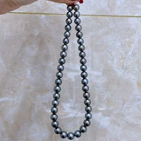 natural huge high end 1811 12mm south sea genuine black pearl necklace free shipping for women jewelry necklaces
