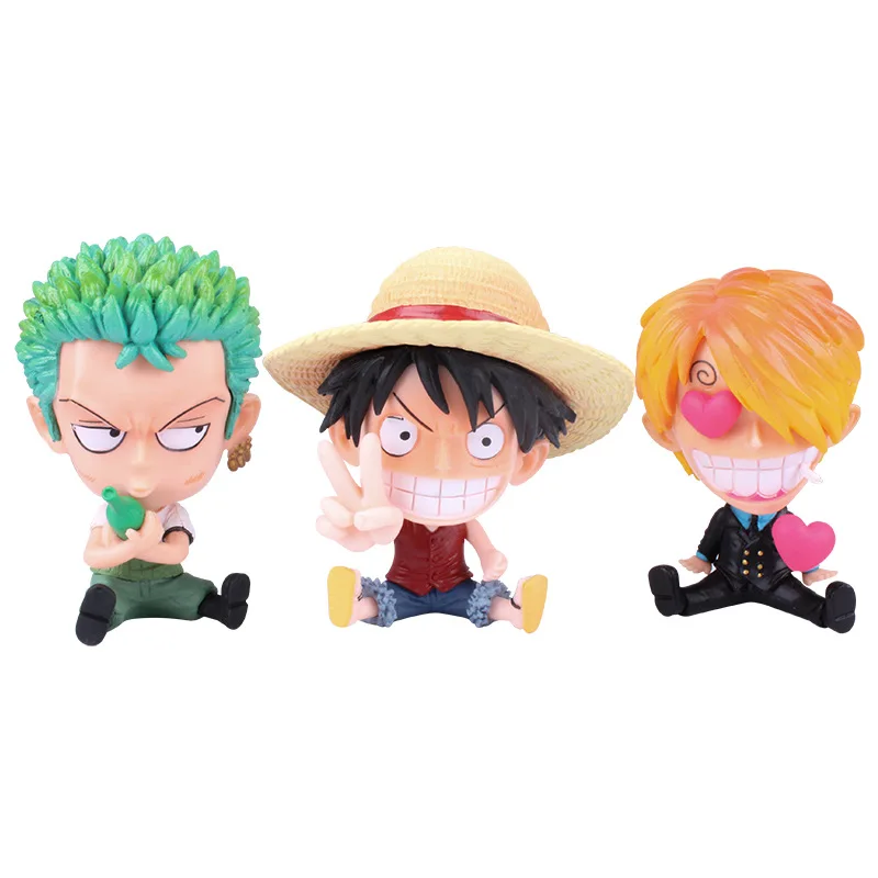 

One Piece Anime Cute Q Version Sitting Position Action Figure Toy Dolls Chopper Straw Hat Sea Thieves Nico·Robin Luffy Ornaments