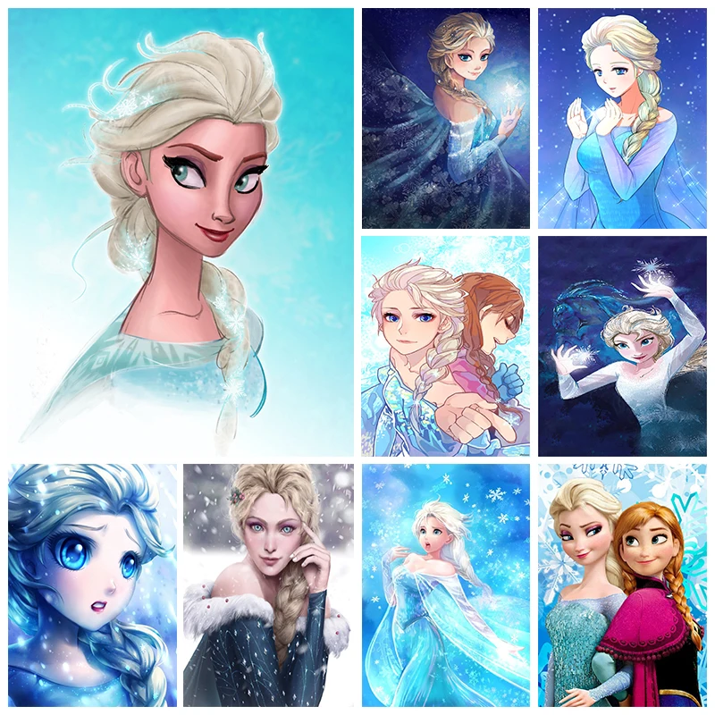 

5D Diamonds Painting Cartoon Princess Frozen Cross Stitch Diy Ab Drill Embroidery Abstract Mosaic Picture Home Decoration Jh261