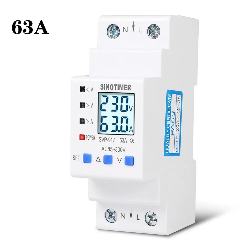 

85-300V Adjustable Over And Under Voltage Protective Energy Meter Cycle Switch Timer Delay Control Over Current Protection