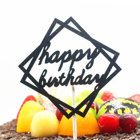 

Геометрический топпер для торта "С Днем Рождения" Jeyomerry