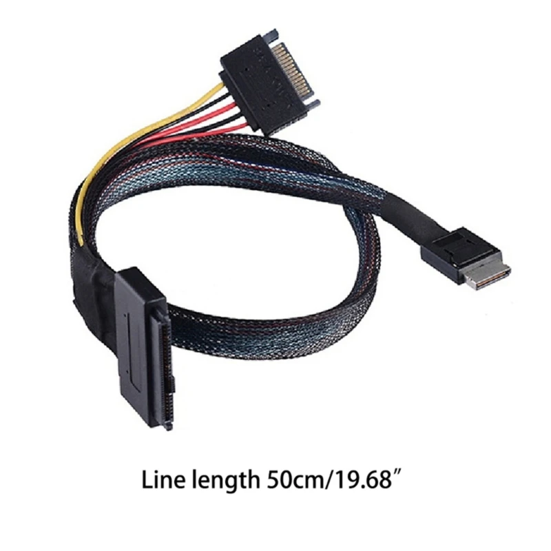 Кабель MINI Oculink4.0 SFF-8611 4i-42-контактный хост к SFF-8639 U.2 длиной 50 см от +15p