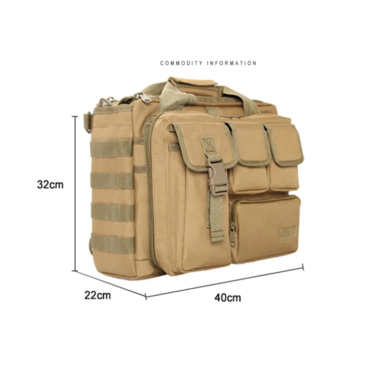 Фото Новый рюкзак, тактический Molle, нейлоновая сумка через плечо, сумки для ноутбука, портфель, уличная многофункциональная сумка для альпинизма №2
