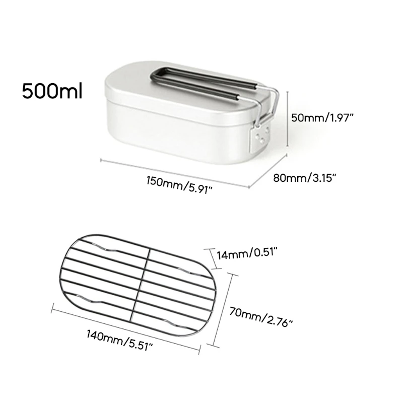 Алюминиевый ланчбокс коробка для бенто легкий контейнер еды кемпинга
