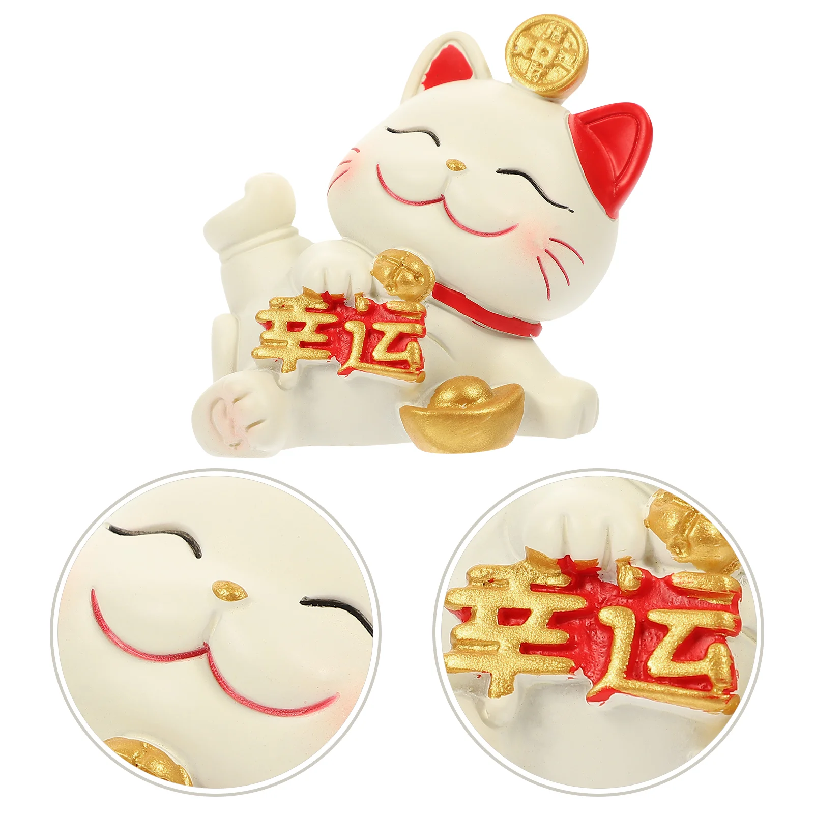 

Cat Figurine Resin Fortune Statue Mini Miniature Figurines Japanese Neko Maneki Ornament Desktop Sculpture Statues Decor Gift