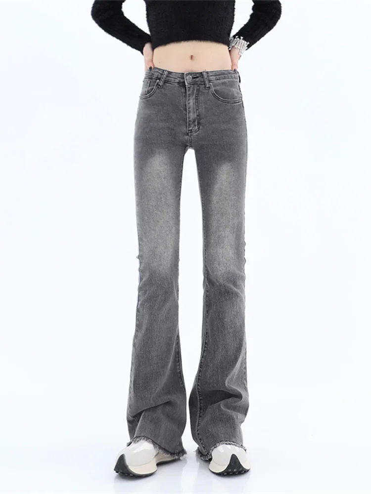 

Женские расклешенные джинсы, винтажные облегающие брюки из денима Y2k с высокой талией, эластичные брюки, уличная одежда, элегантные джинсы на осень 2022