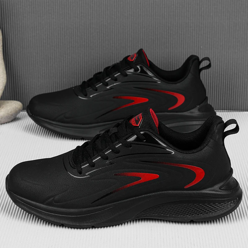 Sneakers Men's Sports Casual Sneakers Leather Shoes Waterproof Outdoor Comfortable Flat Walking Shoe Men Athletic