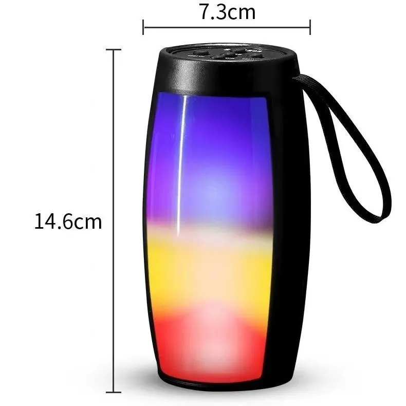 

Portable Bluetooth Speaker Wireless 3D Stereo Subwoofer Type LED Light Square Dance Music Column Support U Disk TF Card FM Radio