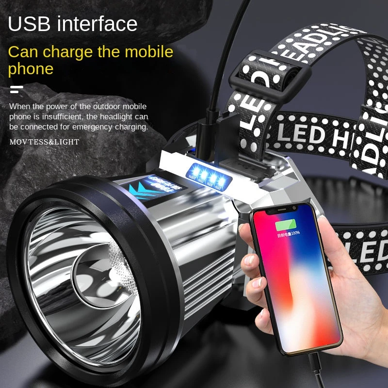 

Miner's Led Long-range Super Lamp Rechargeable Fishing Night Flashlight Lamp Brigh Headlight Lamp Head Xenon Head-mounted