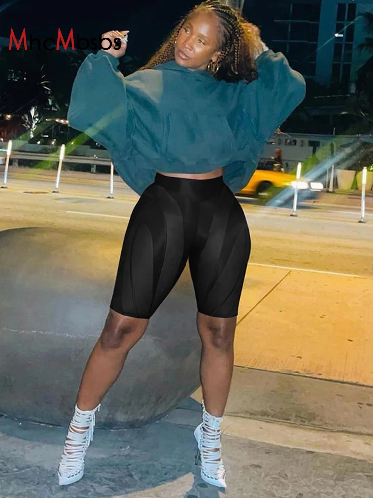 

Sexy Mesh Patchwork See Through Skinny Pants Women High Waist Knee Length Trousers Leggings 2022 Summer Nightclub Grunge Clothes