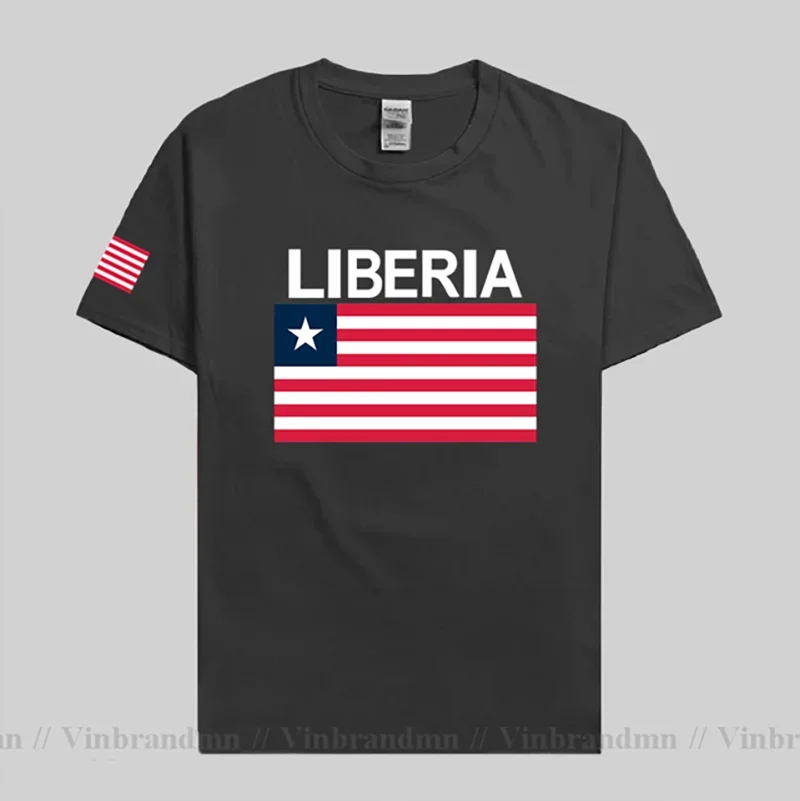 Фото Футболка Liberia Liberian, модная крутая майка, футболка национальной сборной, 100% хлопок, спортивная одежда, футболки, спортивная футболка LR LBR, лето №2