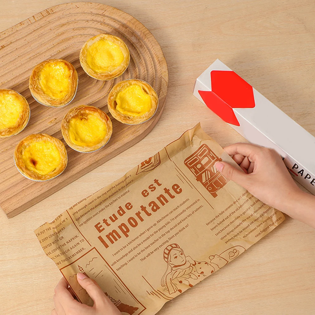 

Grease Resistant Basket Liner Oilpaper Wax Paper Bread Sandwich Burger Fries Wrappers - Brown Baking Tools 30cm*8m