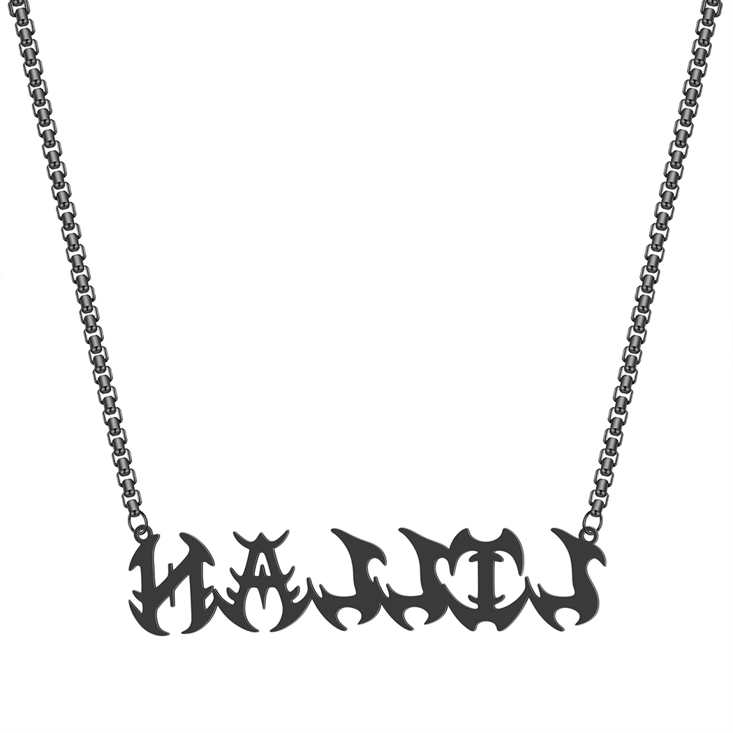 

Индивидуальное ожерелье с именем, цепочка из нержавеющей стали, индивидуальные ожерелья для мужчин и женщин