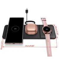 fast wireless charger trio station for galaxy s21 ultra 5g s20 fe s10 s9 s8 note 20 ultra 5g 10 9 buds pro wireless charging pad