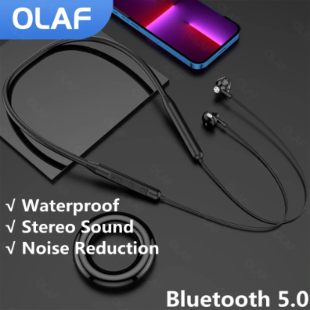 

GB12 Wireless Headphones Bluetooth 5.0 Silicone Halter Binaural in-Ear Stereo Music Sport Headset Magnetic Earbuds TWS Earphone