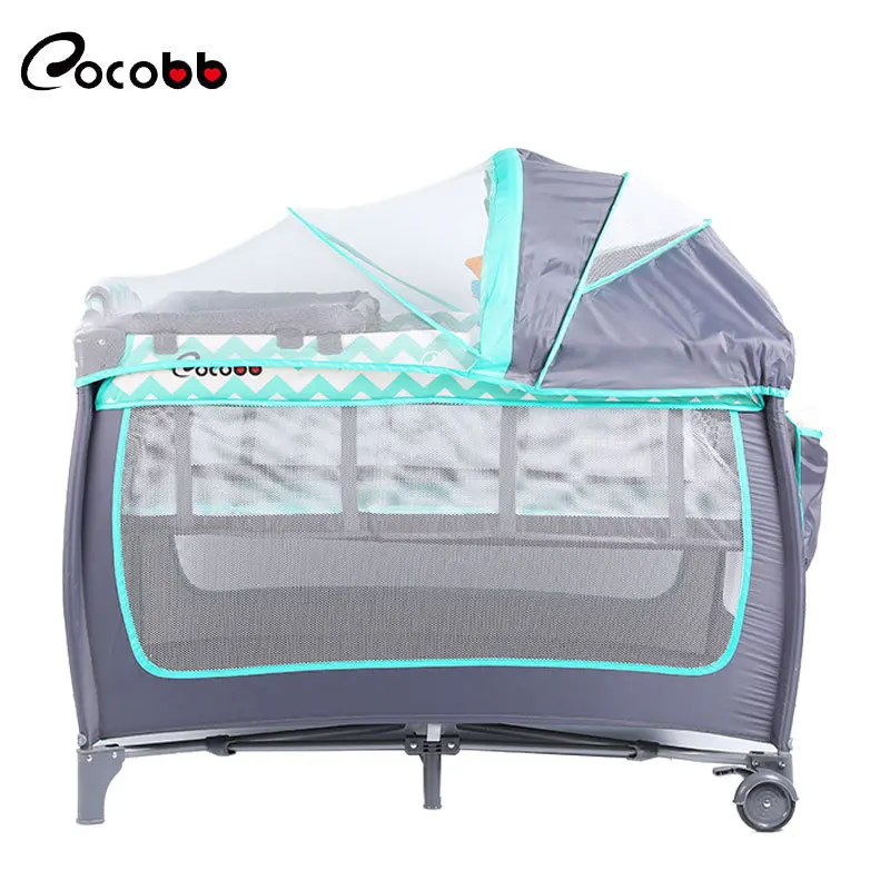 Kekebei Portable Crib Multi-functional Diaper Table Children's Folding Game Bed Movable Crib Wholesale