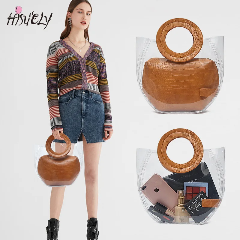 

Новинка от HISUELY, прозрачные Наплечные сумки из ПВХ, женские сумки конфетных цветов, желейные сумки, однотонные сумки, женская сумка